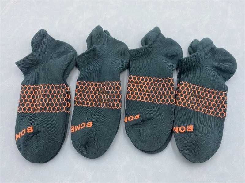 BOMBAS 4 Pairs Women Honeycomb Solid Green Ankle Socks Size Medium
