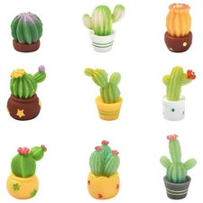 45pcs 9 Styles Resin Cactus Bonsai Display Ornament for Home Office Desk Decor
