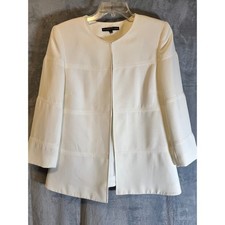 Preston York Cream Open Front Blazer Jacket Womens 8 Career Classic