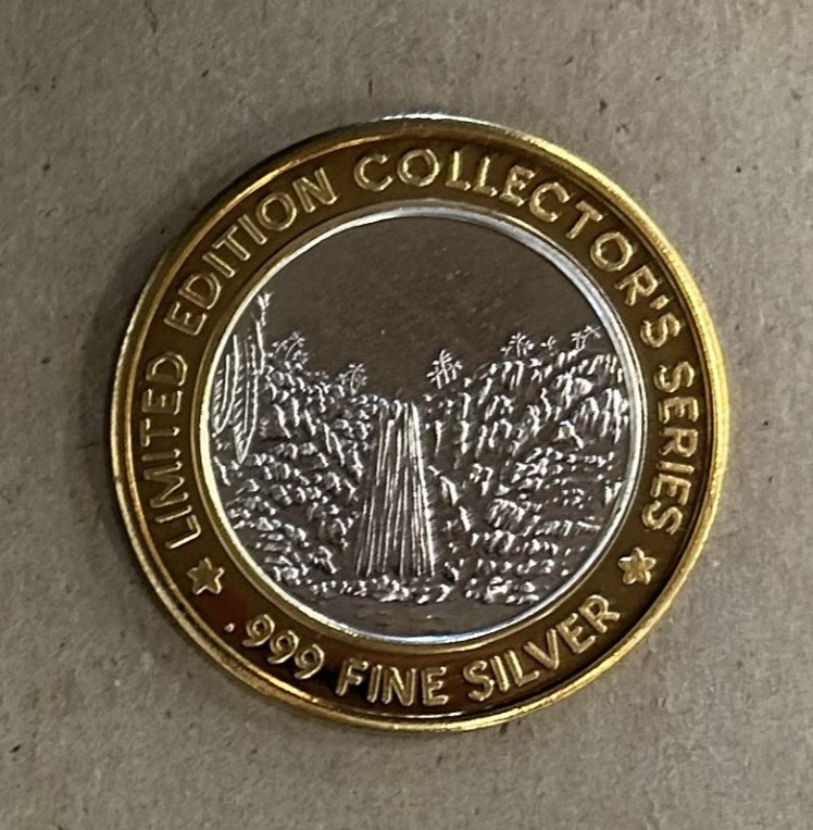 ISLE OF CAPRI, BILOXI, MS "WATERFALL" REVERSE 2 SILVER STRIKE IN CAPSULE