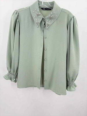 Pre-Owned Zara Green Size Medium Button Down