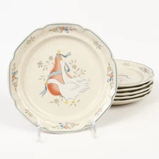 Lot of 6 International Japan Marmalade Geese 7-1/2" Stoneware Side Plates