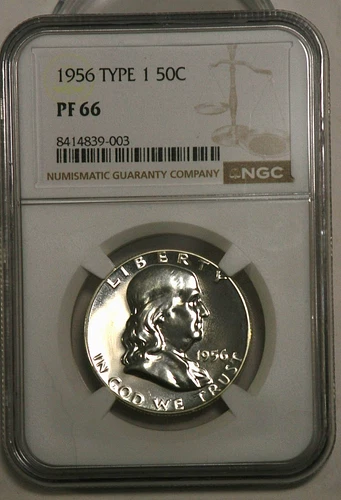 1956 Franklin Half Dollar NGC Certified Proof Type 1- Choice MS Proof 66