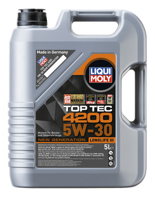 5W-30 Liqui Moly 3707 Top Tec 4200 New Generation Longlife III 5 Liter Motorenöl