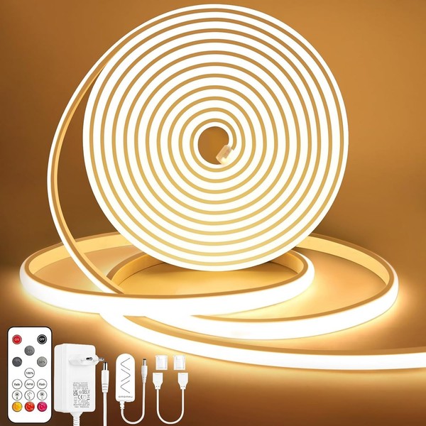 LED Streifen 10M Warmweiß Dimmbar Mit Fernbedienung 24V Beleuchtung-image