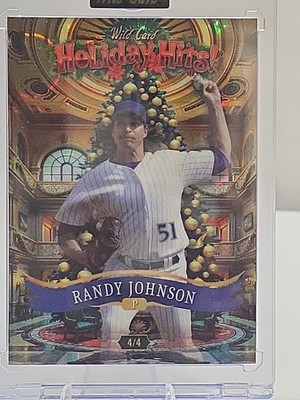 Randy Johnson 4/4Holiday Hit Wild Card Christmas Tree Gold Circles Foil