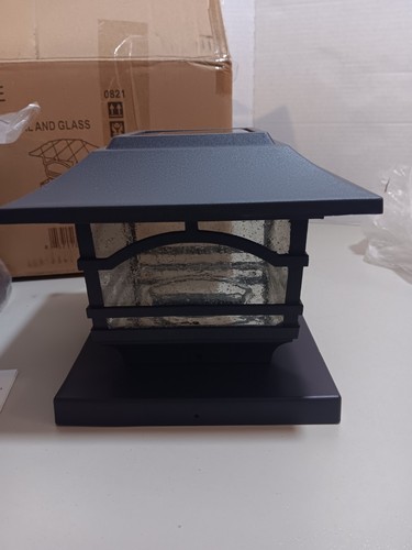 Mission-Style Solar Post Cap and Deck Railing Lights, 2 Pack _NEW - Picture 2 of 7