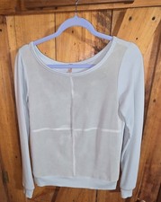 Bailey 44 M Panel Long Sleeve Sweatshirt Light Blue Beige Women