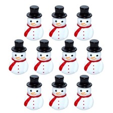 10pcs Mini Snowman Figurines with Black Hat, Cute Christmas Resin Snowman Dec...