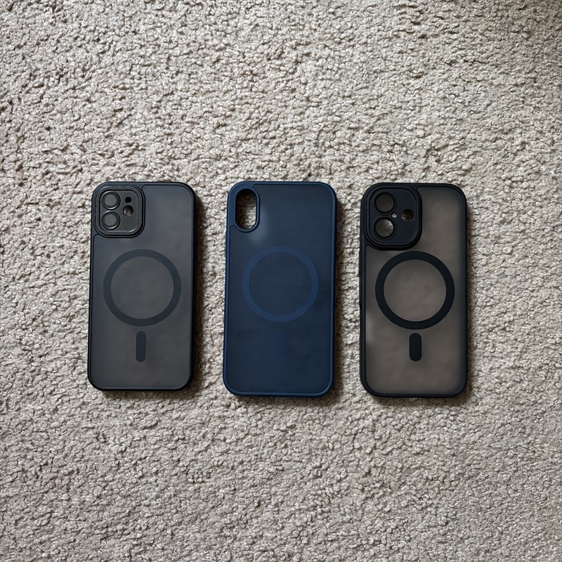 Lot of 3 Magnetic Matte Transparent Fitted Cases for Apple iPhone