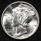 1943-P Mercury Silver Dime Choice BU Uncirculated
