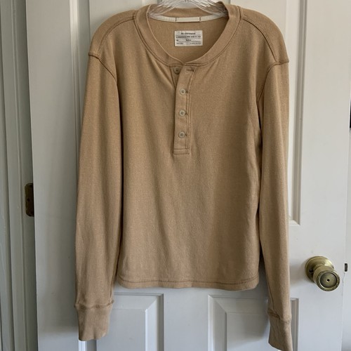 REI co-op Organic Cotton Hemp Farlands Beige Ribbed Henley women sz M Gorp Core - Picture 4 of 14