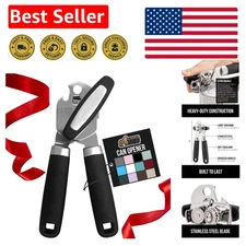 Stainless Steel Can Opener with Extra Large Turn Knob for Effortless Use