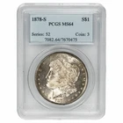 1878S Morgan Silver Dollar $1 PCGS MS 64