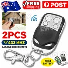 2X Universal Replacement Garage Door Gate Car Cloning Key Remote Control Fob 433