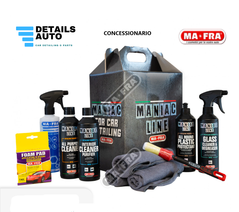 BLACK BOX KIT PULIZIA INTERNI MANIAC LINE MAFRA INTERIOR APC GLASS PLASTIC