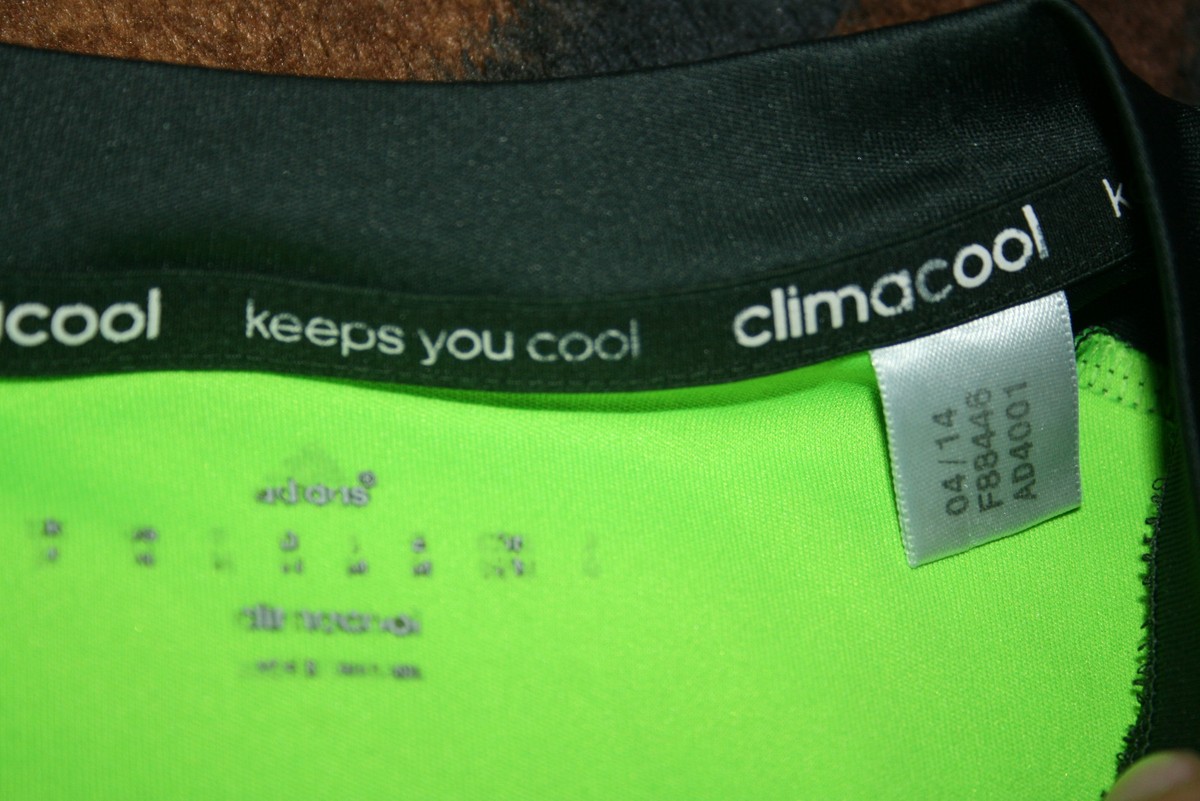 Adidas Munster rugby green jersey neon shirt S Small