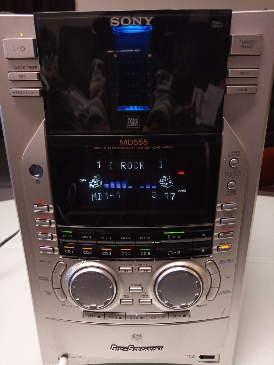 CD・MD・ ブラック・シルバー SONY DHC-MD555 - 5 MINIDISC, 5 CD CHANGER, AM/FM TUNER (MiniDisc