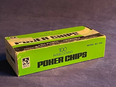 Vintage Hoyle Interlocking Poker Chips Model 1031 100 Chips Original Box 