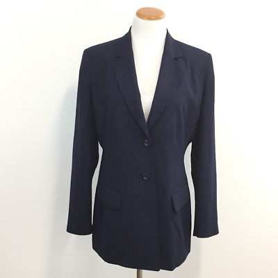 Villager Womens Sz 12 Blue Blazer Jacket 90s Style Fully Lined Great Look Sz 12