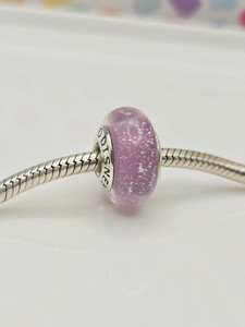 Authentic Pandora Disney Rapunzel's Signature Color Murano Glass purple Charm