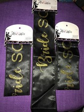Lot of 3 His  Hers Studio "Bride Squad" Sash for Wedding/Bachelorett Party 34"