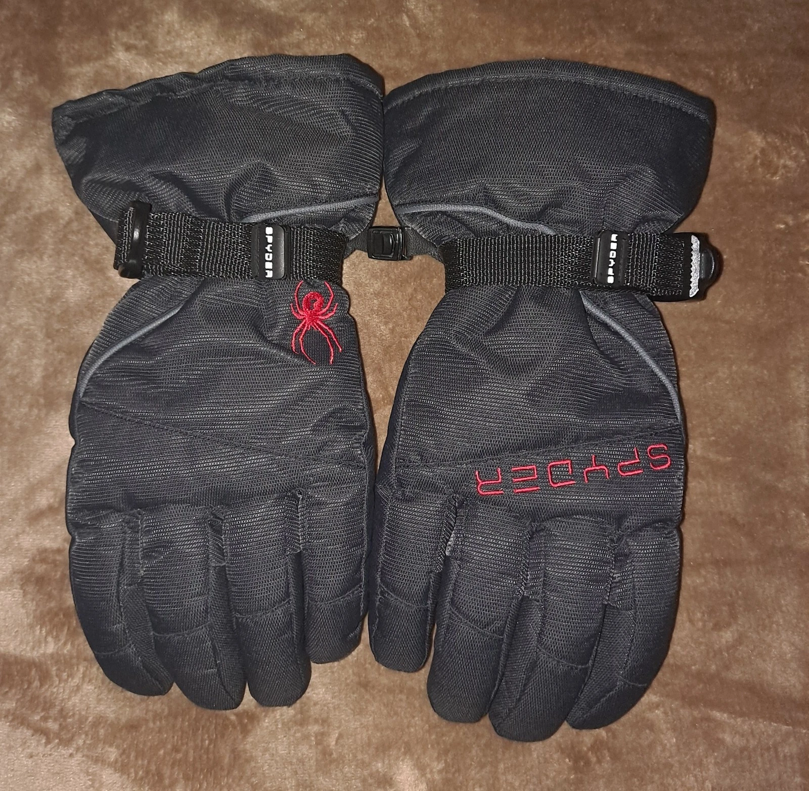 Spider Black Winter Gloves- Sm