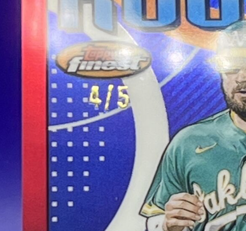 REFRACTOR ROJO SHEA LANGELIERS 4/5 2023 Topps Mejor #FRD-6 NOVATO VARIACIÓN A'S - Imagen 4 de 4