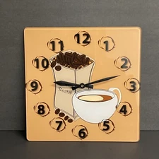 Coffee Beans Coffee Cup Wall Clock