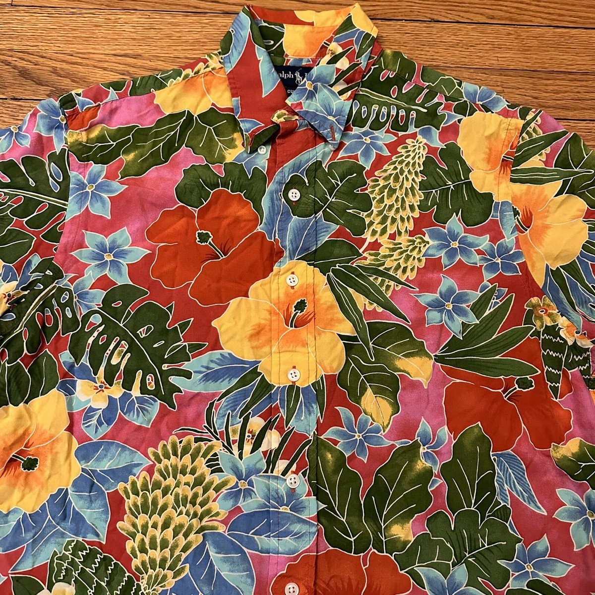 Vintage Polo Ralph Lauren Floral Viscose Camp Hawaiian Shirt