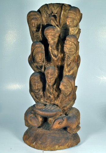Natividad Joseph Nacius Madera 14 1/4" Famoso Artista Haitiano Nacido 1939 - Imagen 8 de 10