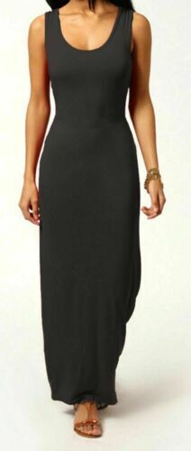 Women's Long Maxi Dress Ladies Plain Racer Muscle Back Vest Stretch Jersey 8-26. - Picture 3 of 20