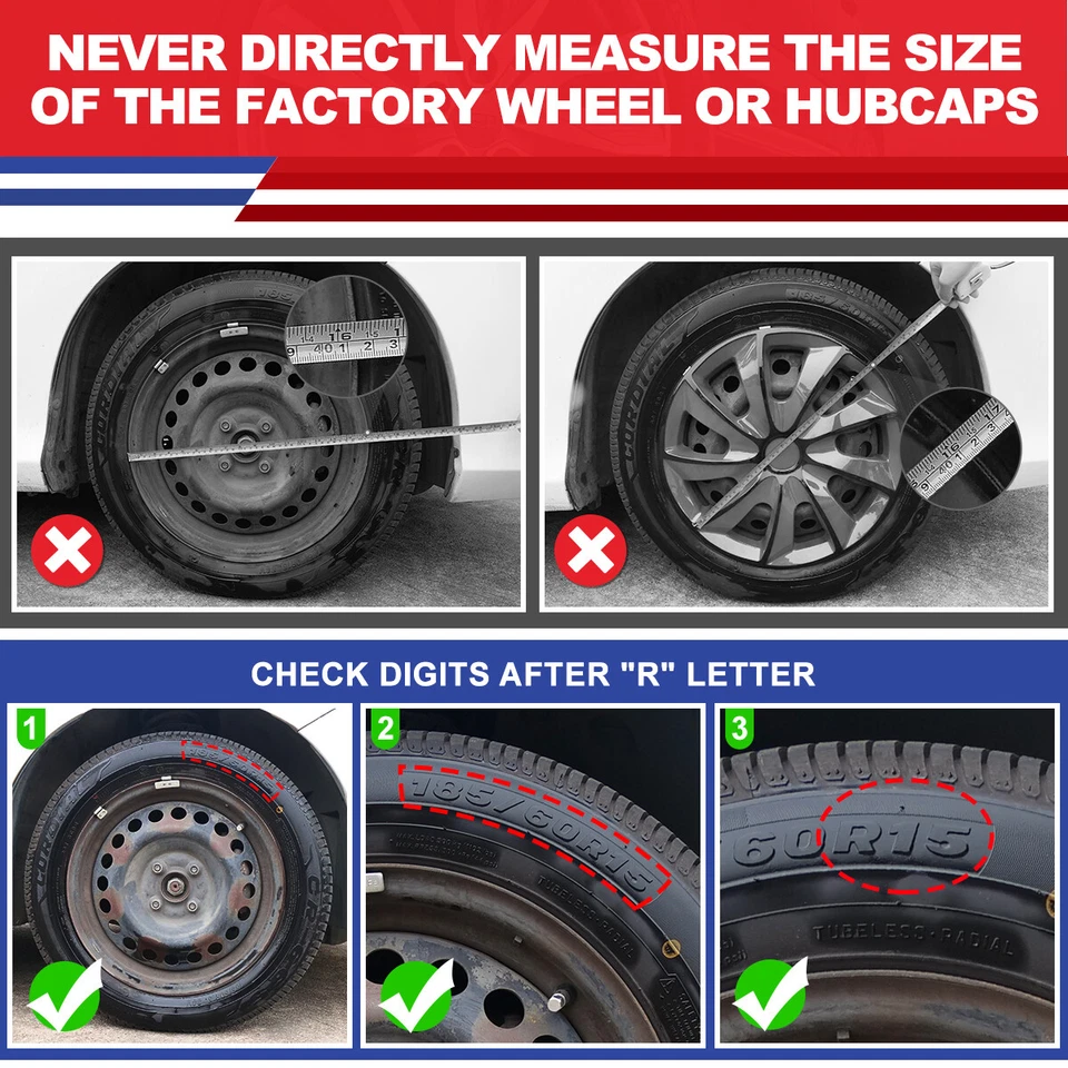 16" inch Wheel Rims Cover 4-Pack Hubcaps For 2008-2016 Dodge Grand Caravan - Image 3 of 4