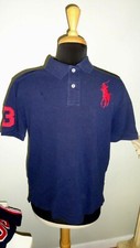 Polo Ralph Lauren Boys XL 18-20 Navy Big Pony 3 Sleeve Polo Shirt Navy Blue