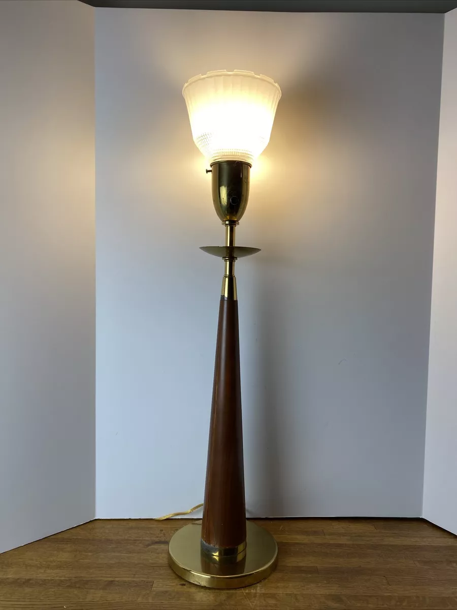Brass floor lamp sale with glass shade