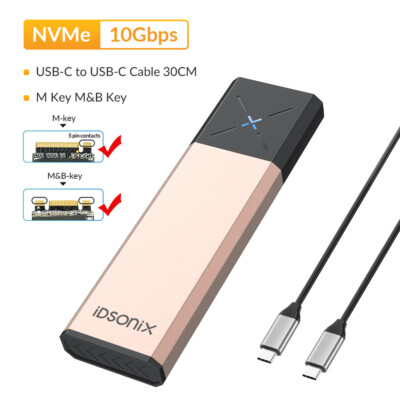 M.2 NGFF NVMe SATA USB C 3.2 GEN 2 Adapter Externes SSD Gehäuse Case