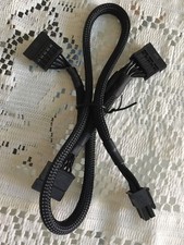 BLACK eVGA 6 pin to 3x SATA DRIVER POWER cable FOR EVGA SuperNOVA 550-750 G2 G5