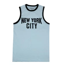 New York City Logo John Lennon Style Sleeveless 100% Cotton Tank Top White Black
