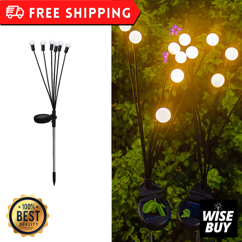 Luces LED solares contra luciérnagas jardín exterior impermeable lámpara oscilante decoración paisaje - Imagen 11 de 12