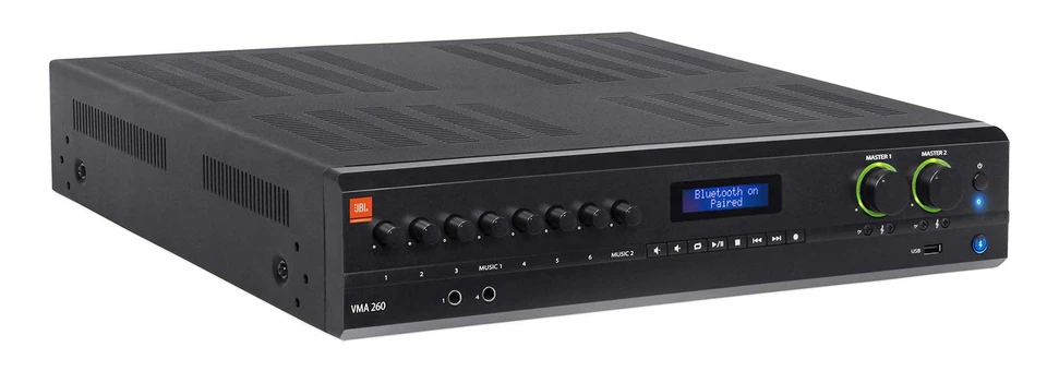 JBL VMA260 120-Watt 70 Volt 70V Mixer/Amplifier with Bluetooth 8 Channel Inputs - Image 2 of 4