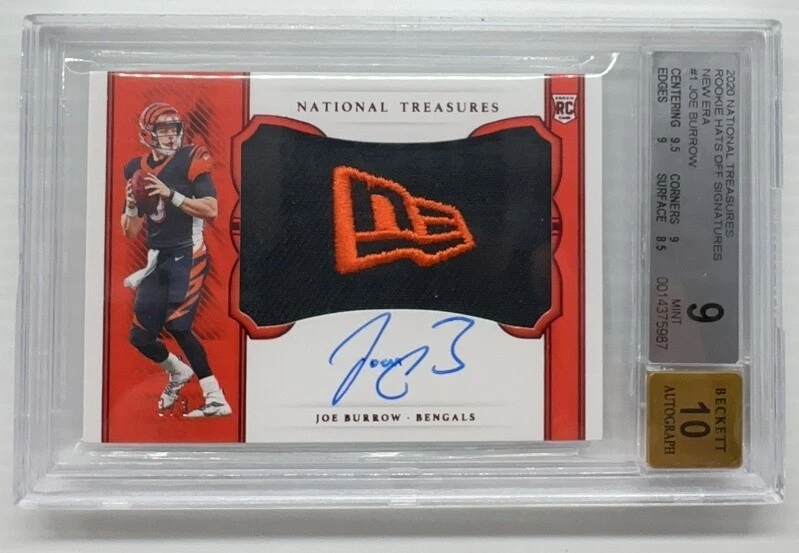 Joe Burrow Panini National Treasures Rookie Hats Off Signatures #JB New Era