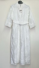 ZARA ZW COLLECTION EMBROIDERED SHIRT DRESS ECRU NEW SS24 XS-XXL REF. 4786/092