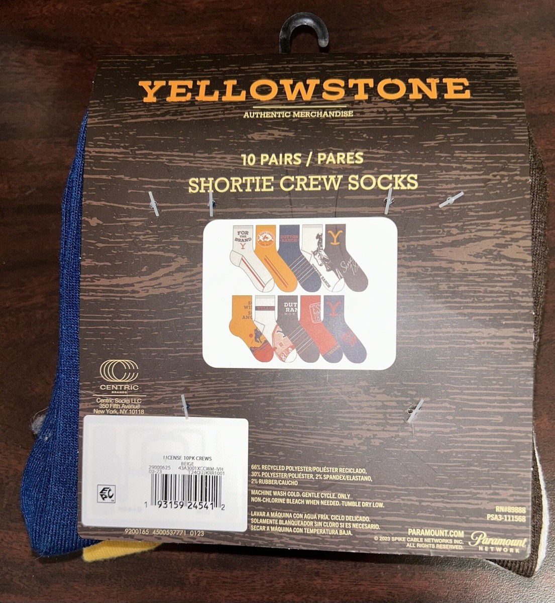 テキスト Yellowstone Women's Graphic Crew Socks, 10-Pack - Shoe Sizes 4-10