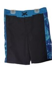 art class Boys Black Adjustable Waist Floral Side Print Swim Trunks Sz 14