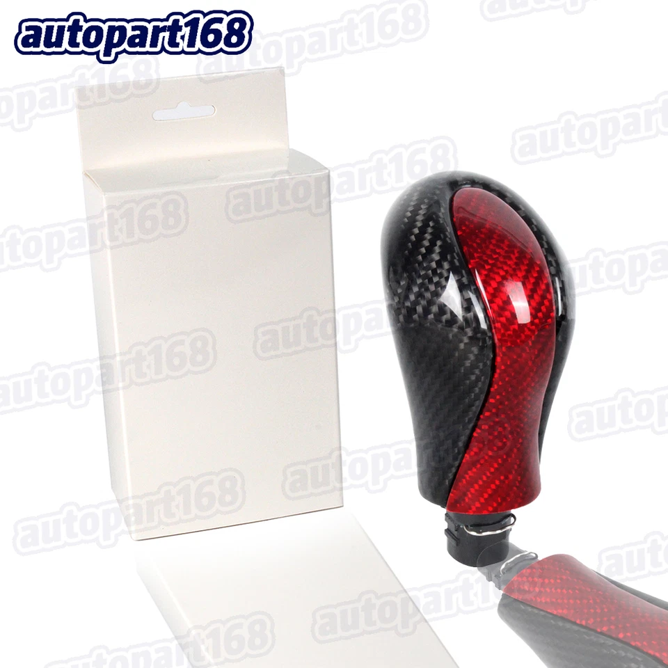 Perilla de cambio de marchas automática de fibra de carbono negra + roja para Infiniti Q50 Q50L 2014-2017 Foto 3 de 4