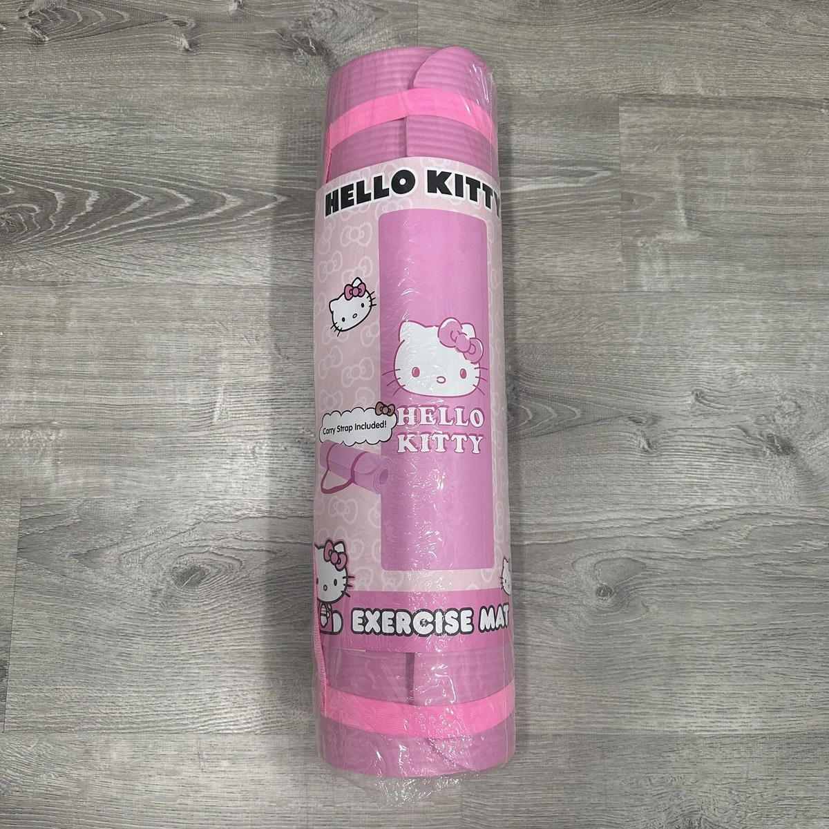 Hello Kitty Sanrio Exercise Yoga Pink Mat 24W×68L - 10mm W/ Strap NIP