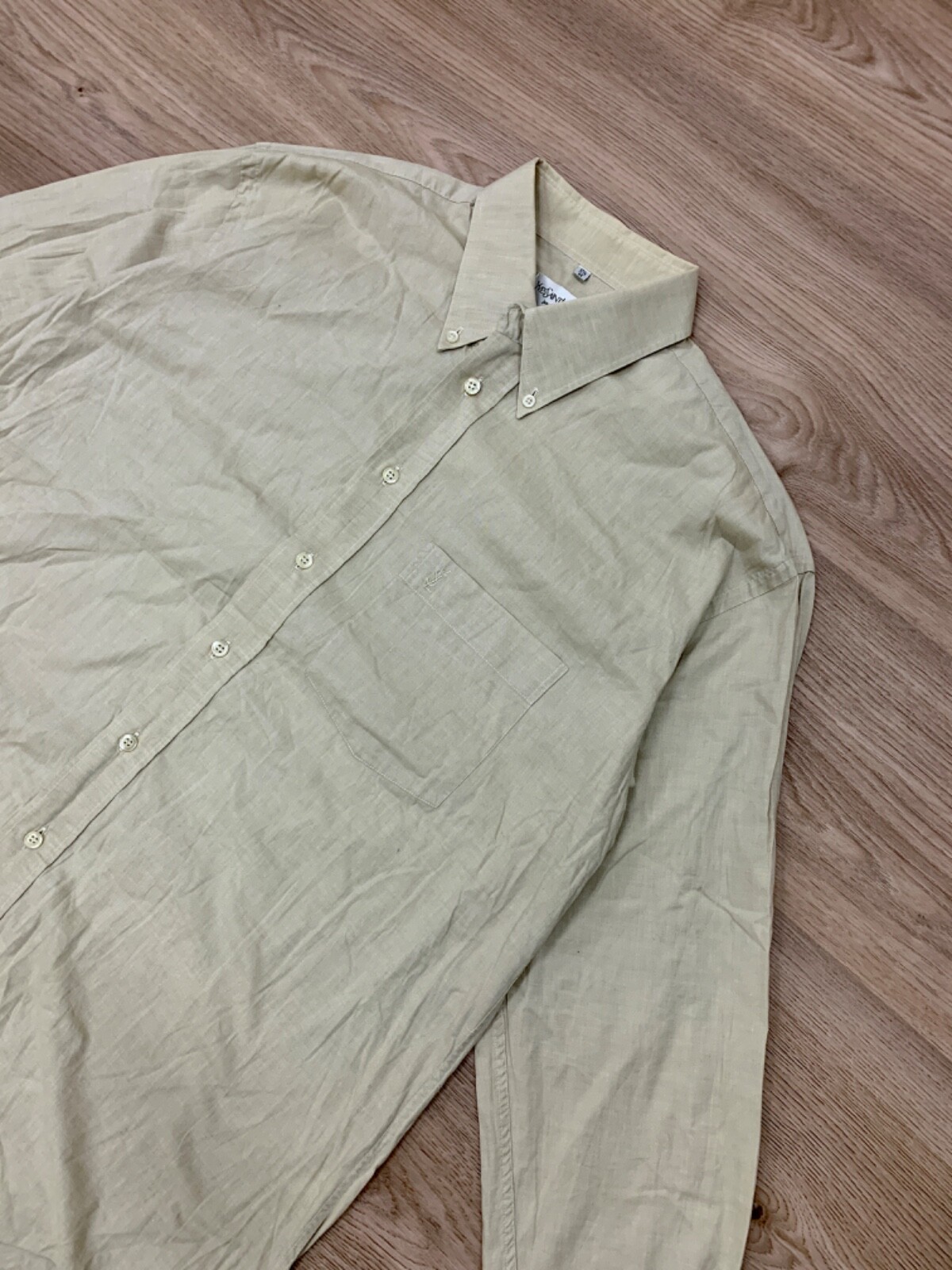 Camicia vintage Yves Saint Laurent manica lunga colore sabbia taglia 44
