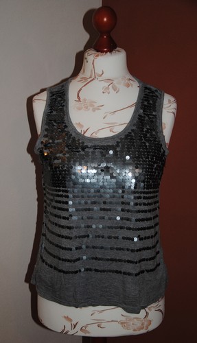 Blue Motion Paillettenshirt grau Gr.44/46 neu
