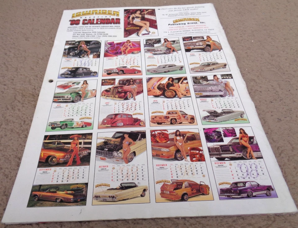 1998 LOWRIDER MAGAZINE CALENDAR SAME DATES AS 2026 VGC - Image 4 of 4