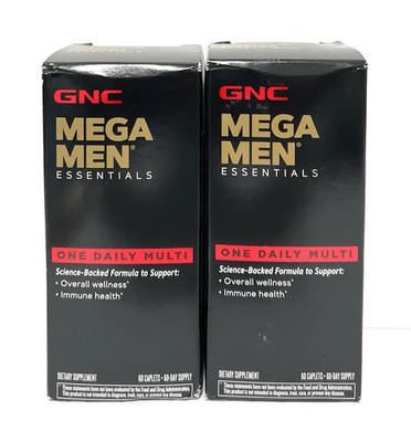 2x GNC Mega Men Essentials One Daily Multi 60 Ct Ea (120 ct Total) Exp 05/26